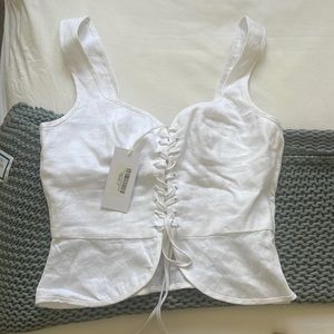 NWT Reformation Kaleb linen top
